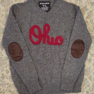 NWOT Ohio State Script Ohio Kids Sweater with Elbow Patches